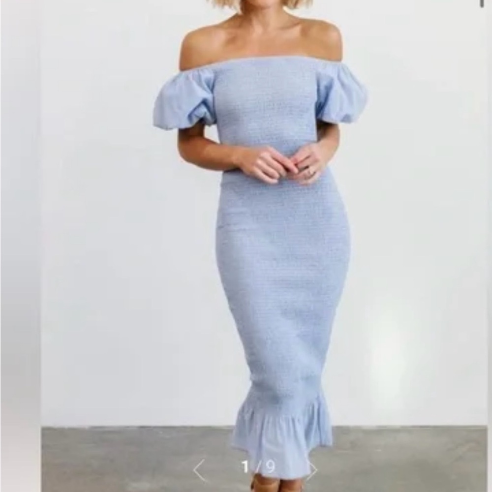 Baltic Born Strapless Light Blue Fitted